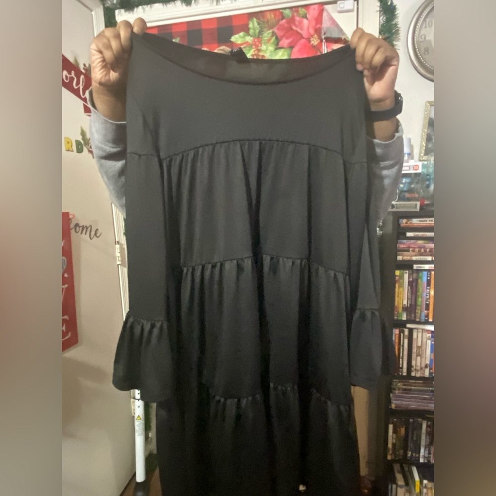 Black Ruffle Dress - Picture 2 of 4
